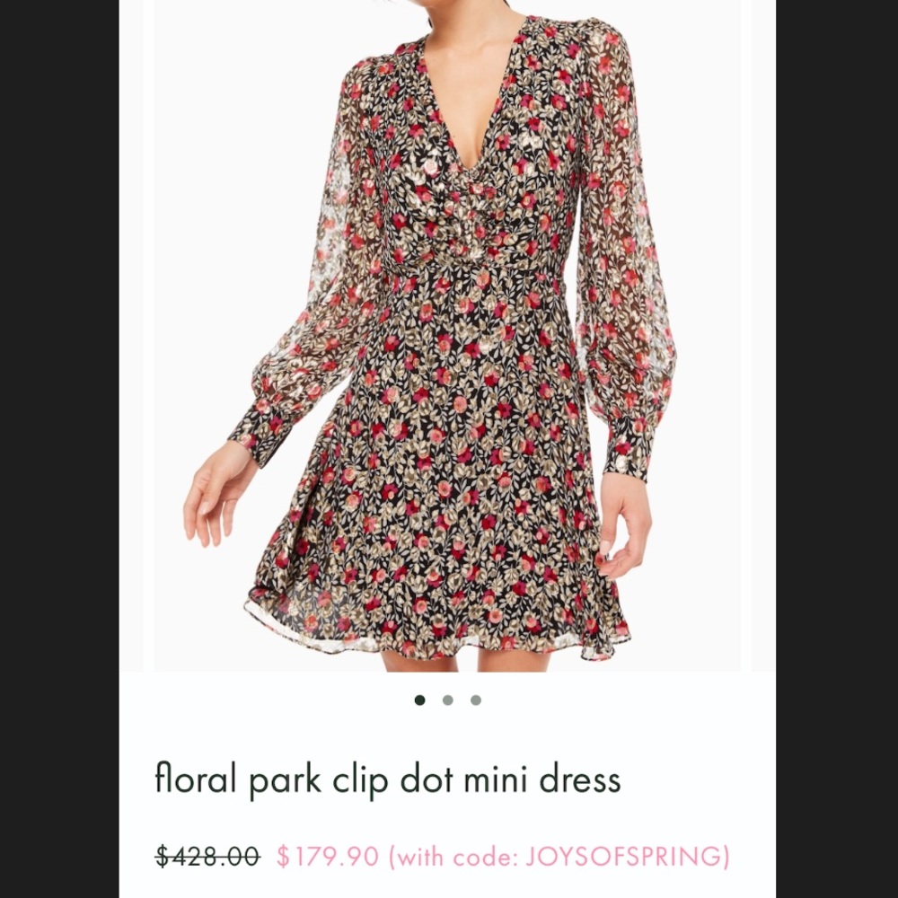 Kate Spade floral park clip mini dress sz:4